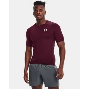 NWT Under Armour HeatGear Men's Compression Short Sleeve in Maroon size XL